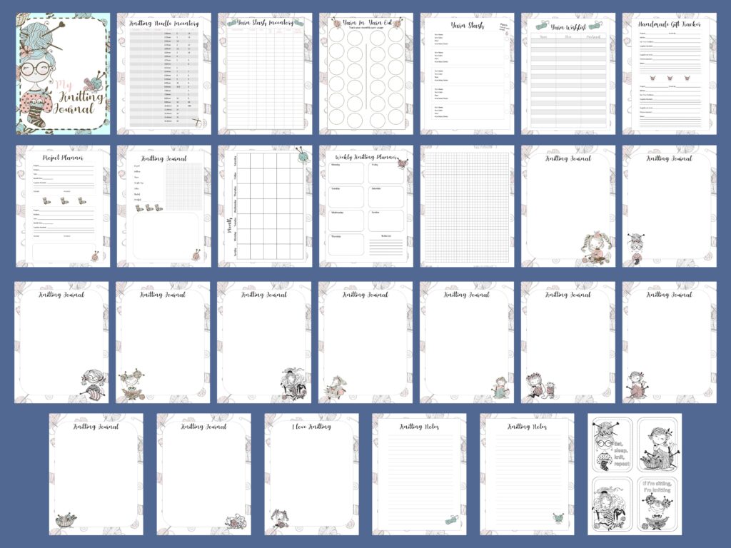 printable knitting journal pages